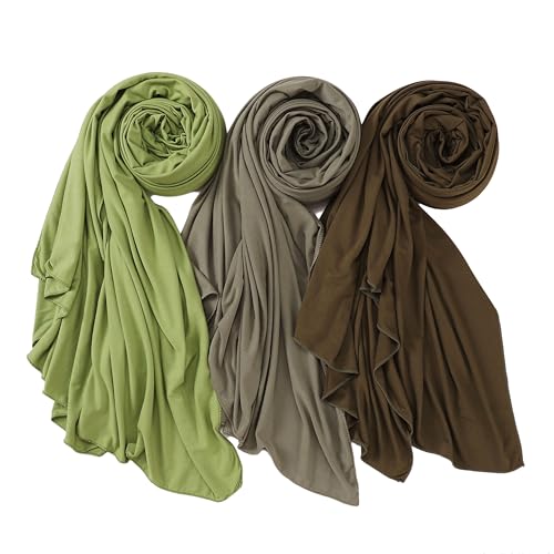 NOOR Premium Jersey Hijab Set 3-Pack Soft Breathable Head