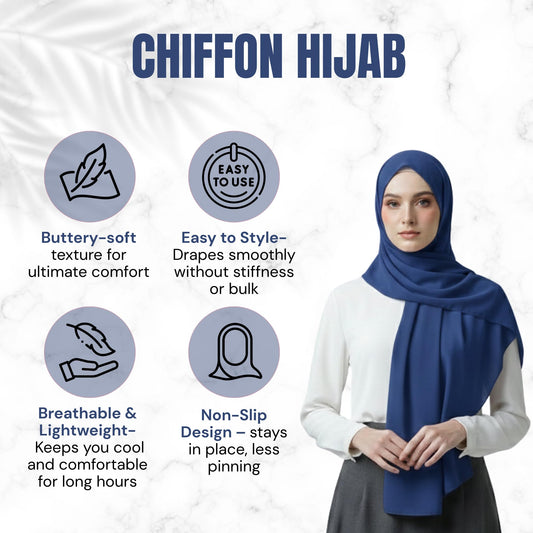 NOOR Chiffon Hijab Set for Women – Pack of 5 Lightweight Non-Slip Chiffon Scarves, Premium Breathable Fabric, Elegant Draping for Everyday Wear (Mix Colors 11)