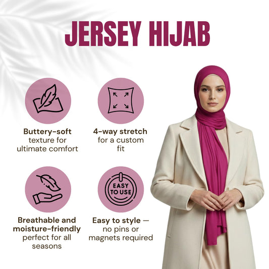 NOOR Premium Jersey Hijab Set - 3-Pack Soft & Breathable Head Scarf Wrap for Women in Gift-Ready Box - Comfortable, Versatile, and Stylish (Mix Color 7)