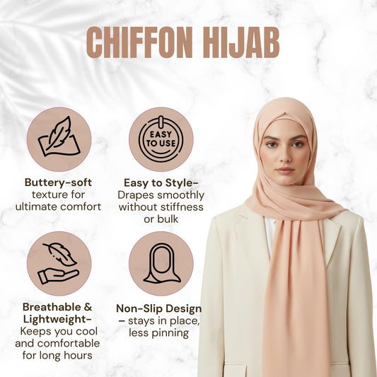 NOOR 5 pcs Hijab Scarfs for Women - Premium Quality Chiffon Hijab, Soft and Lightweight. Hijab Gift Box - 5 Colors Set (Mix Colors 1)
