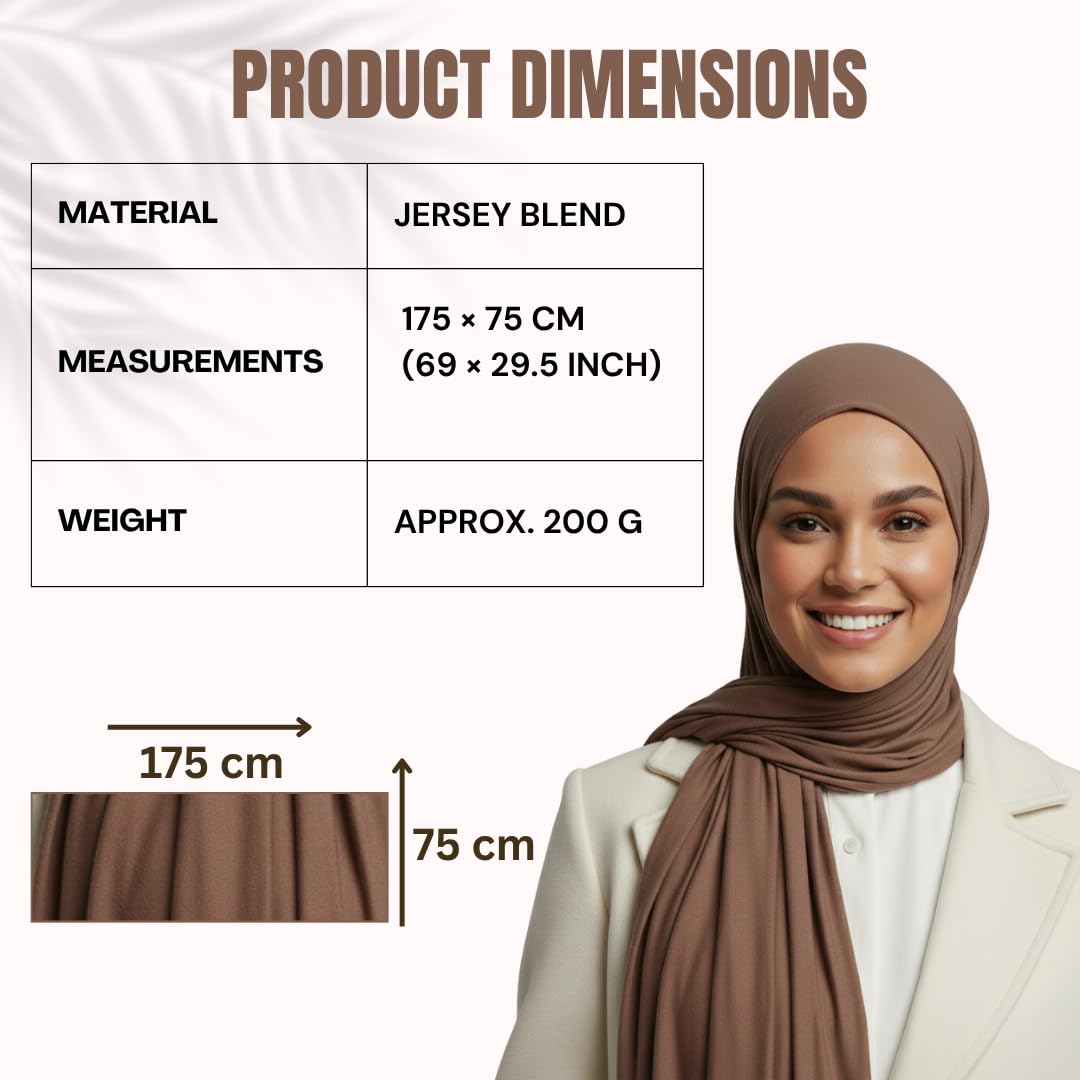 NOOR Premium Jersey Hijab Set - 3-Pack Soft & Breathable Head Scarf Wrap for Women in Gift-Ready Box - Comfortable, Versatile, and Stylish (Mix Color 5)