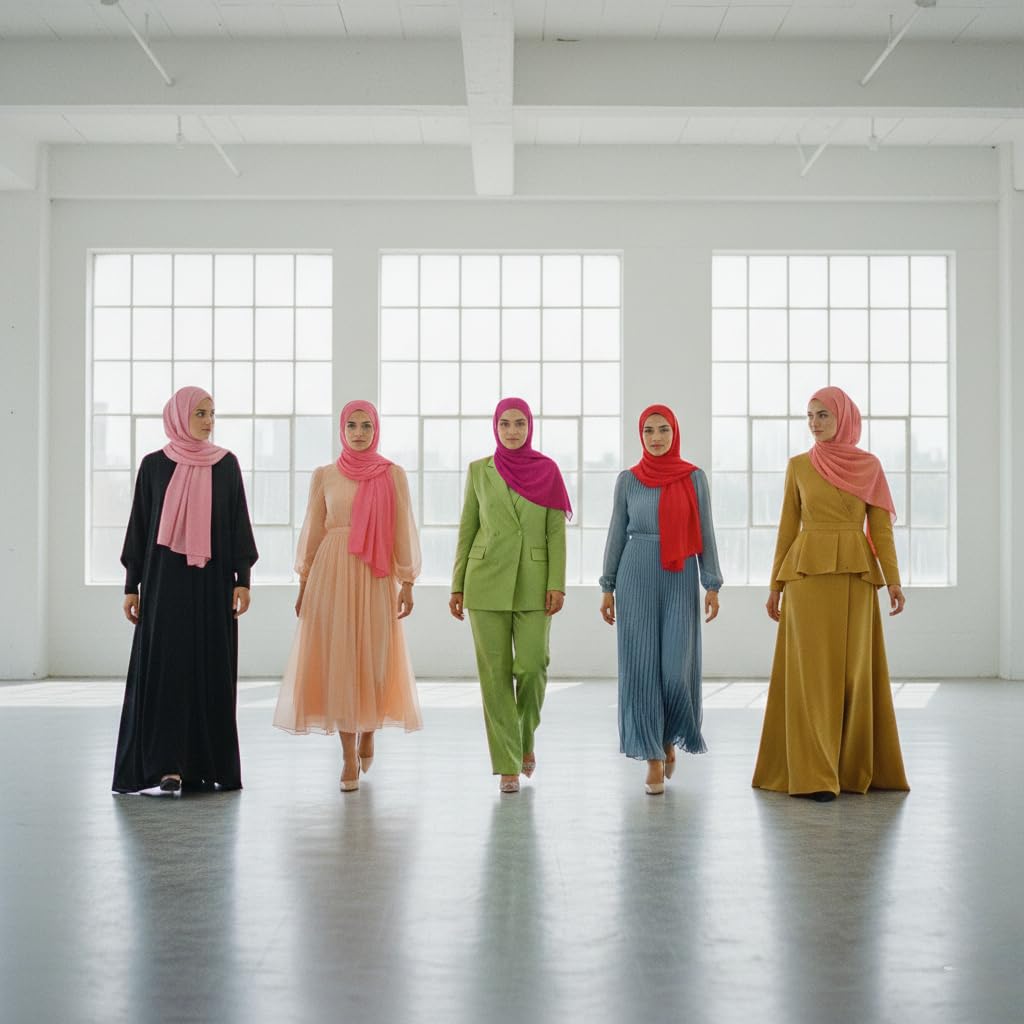 NOOR Chiffon Hijab Set for Women – Pack of 5 Lightweight Non-Slip Chiffon Scarves, Premium Breathable Fabric, Elegant Draping for Everyday Wear (Mix Colors 14)