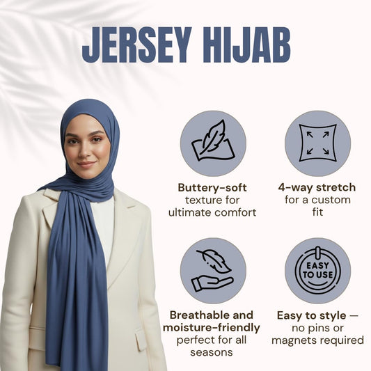 NOOR Premium Jersey Hijab Set - 3-Pack Soft & Breathable Head Scarf Wrap for Women in Gift-Ready Box - Comfortable, Versatile, and Stylish (Mix Color 3)