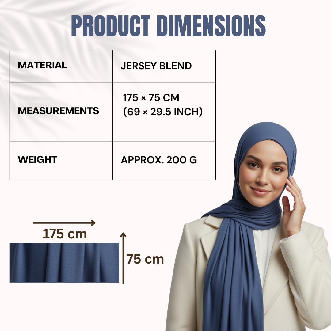 NOOR Premium Jersey Hijab Set - 3-Pack Soft & Breathable Head Scarf Wrap for Women in Gift-Ready Box - Comfortable, Versatile, and Stylish (Mix Color 3)