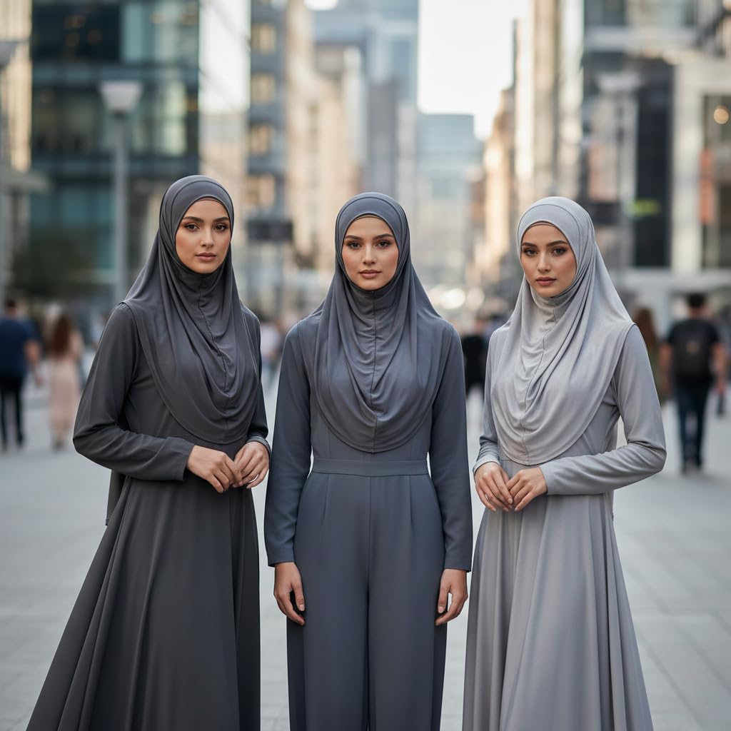NOOR Premium Jersey Hijab Set for Women – 3 Pack Soft & Breathable Stretch Head Scarf Wrap, Comfortable Non-Slip Fabric, Versatile Styling, Gift-Ready Box (Mix Color 11)