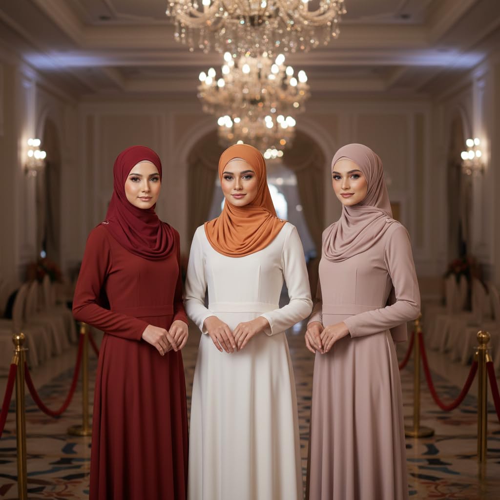 NOOR Chiffon Hijab Set for Women – Pack of 5 Lightweight Non-Slip Chiffon Scarves, Premium Breathable Fabric, Elegant Draping for Everyday Wear (Mix Colors 13)