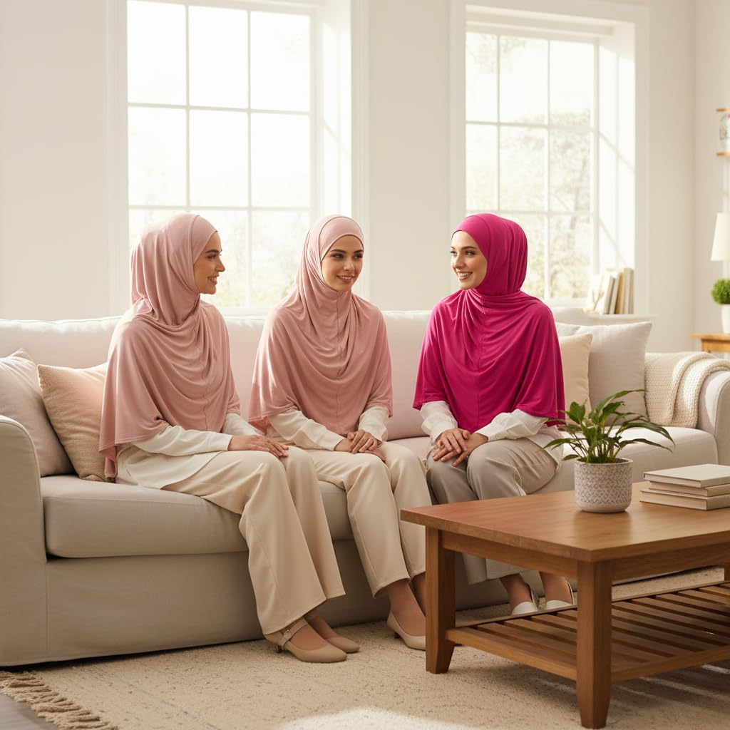 NOOR Chiffon Hijab Set for Women – Pack of 5 Lightweight Non-Slip Chiffon Scarves, Premium Breathable Fabric, Elegant Draping for Everyday Wear (Mix Colors 14)