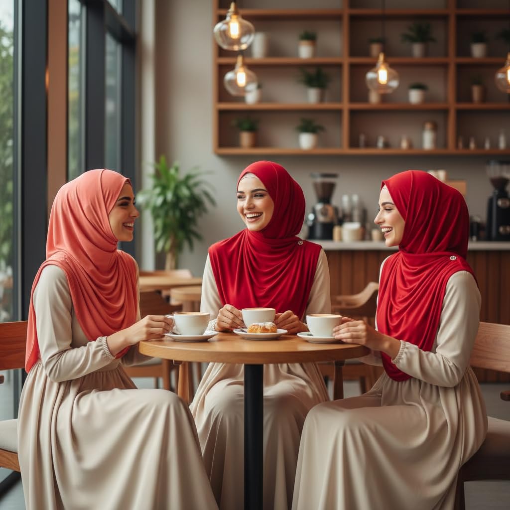 NOOR Chiffon Hijab Set for Women – Pack of 5 Lightweight Non-Slip Chiffon Scarves, Premium Breathable Fabric, Elegant Draping for Everyday Wear (Mix Colors 12)