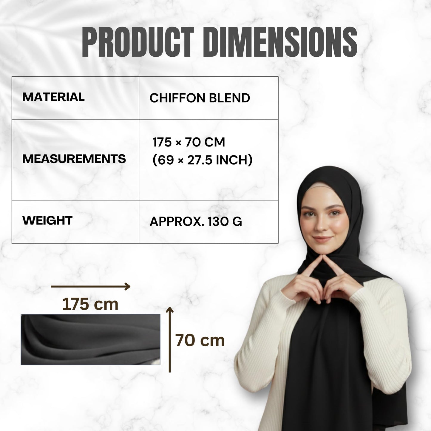 NOOR Chiffon Hijab Set for Women – Pack of 5 Lightweight Non-Slip Chiffon Scarves, Premium Breathable Fabric, Elegant Draping for Everyday Wear (Mix Colors 15)