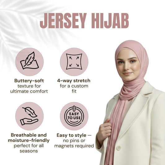 NOOR Premium Jersey Hijab Set for Women – 3 Pack Soft & Breathable Stretch Head Scarf Wrap, Comfortable Non-Slip Fabric, Versatile Styling, Gift-Ready Box (Mix Color 13)