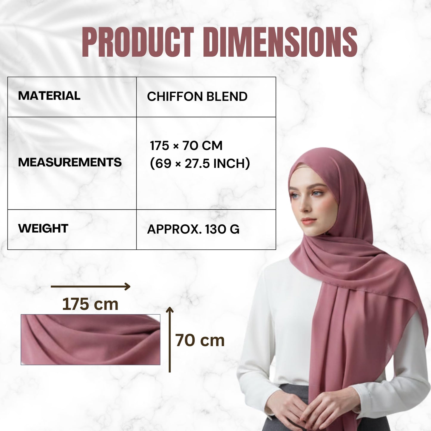 NOOR Premium Chiffon Hijab Set - 5 Color Hijab Scarf Pack for Women, Non-Slip, Long Rectangle, Head Scarf Wrap (Mix Colors 3)