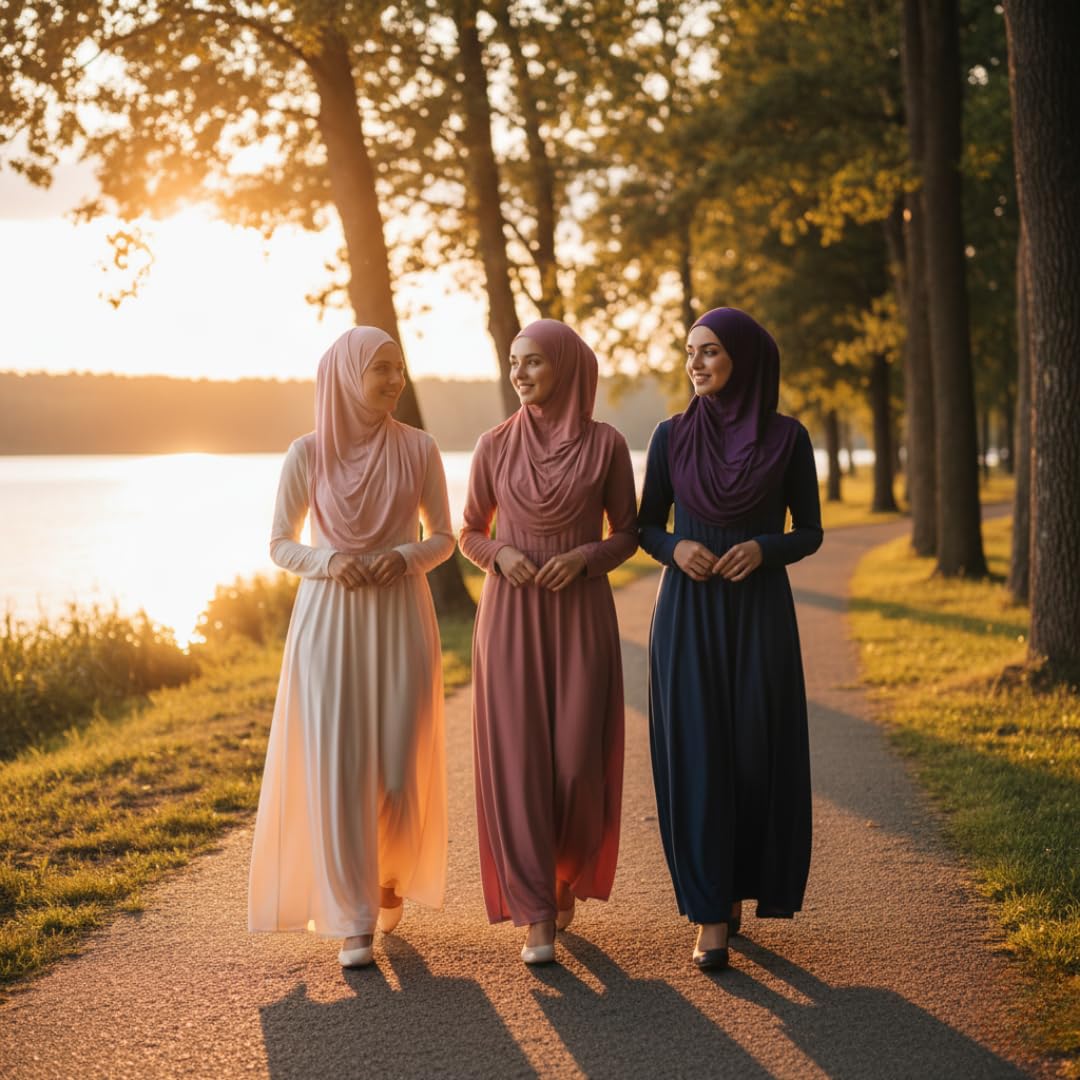 NOOR Premium Jersey Hijab Set - 3-Pack Soft & Breathable Head Scarf Wrap for Women in Gift-Ready Box - Comfortable, Versatile, and Stylish (Mix Color 4)