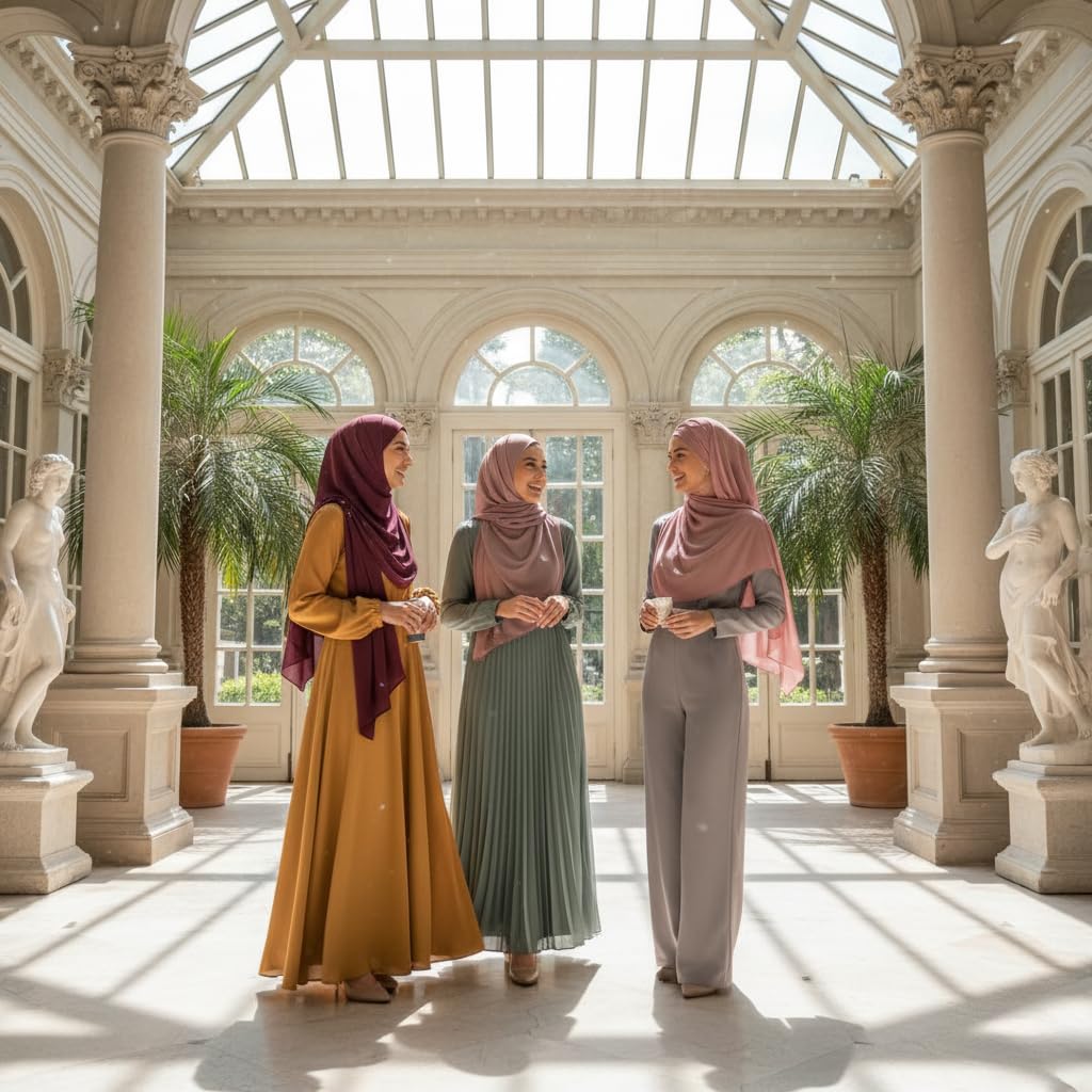 NOOR Premium Chiffon Hijab Set - 5 Color Hijab Scarf Pack for Women, Non-Slip, Long Rectangle, Head Scarf Wrap (Mix Colors 3)