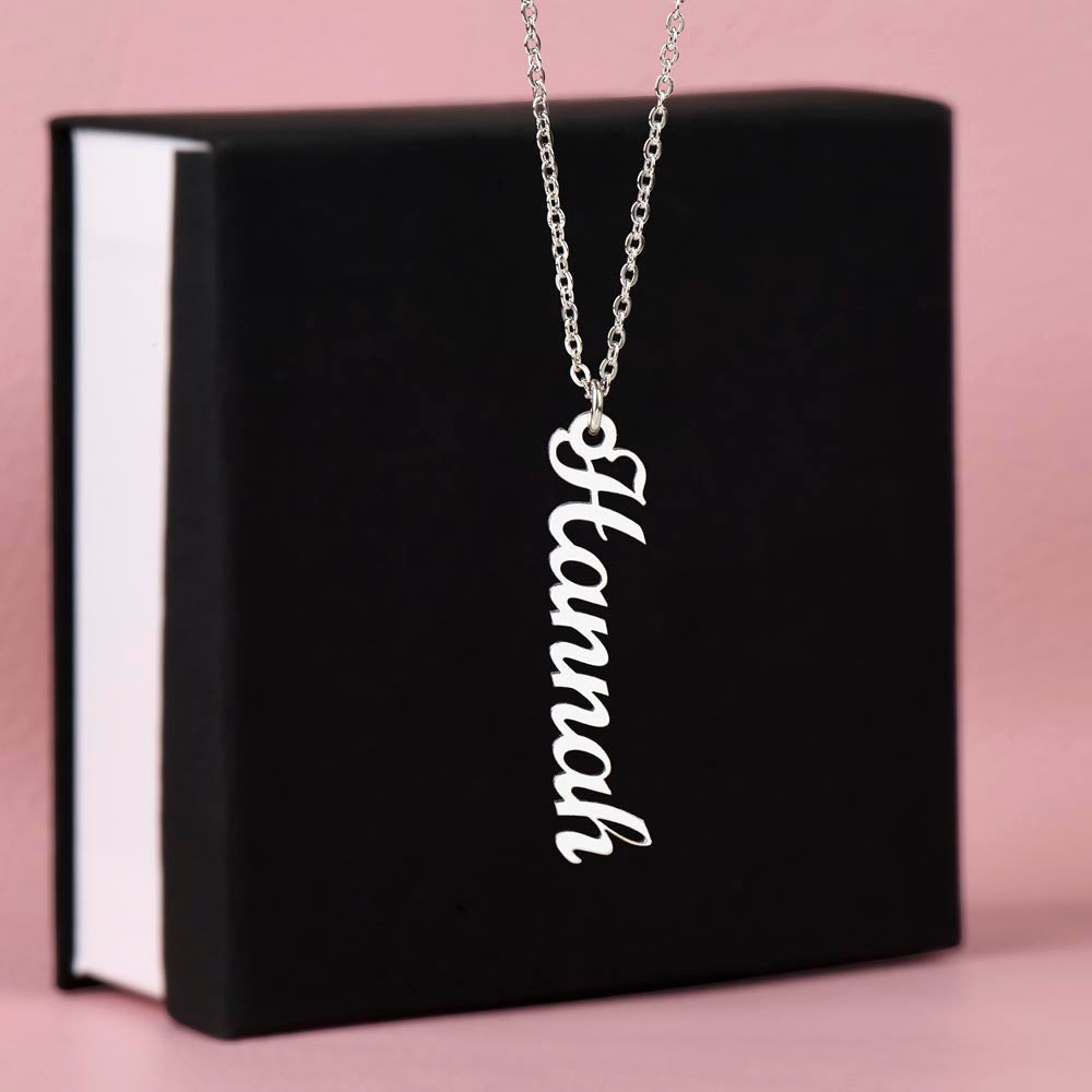 Personalized Vertical Name Necklace – A Custom Gift for Your Loved One