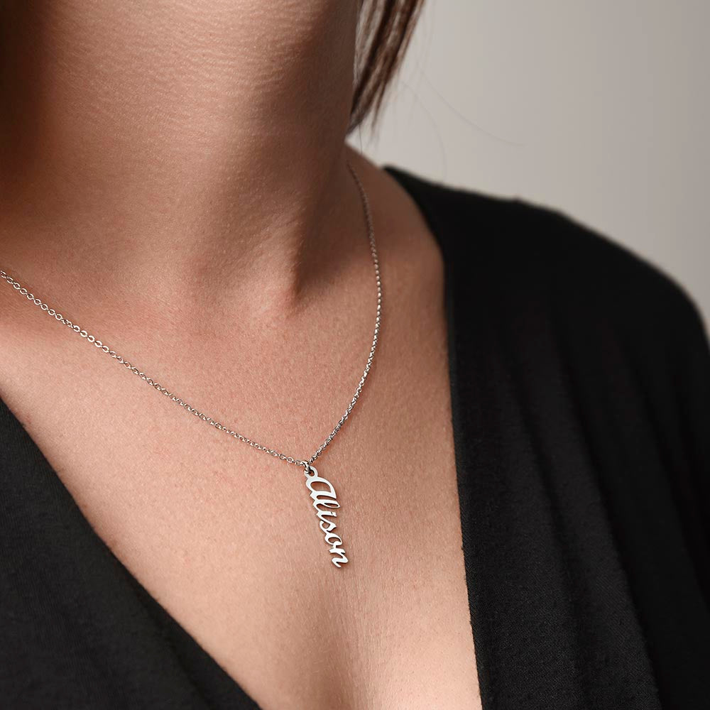 Personalized Vertical Name Necklace – A Custom Gift for Your Loved One