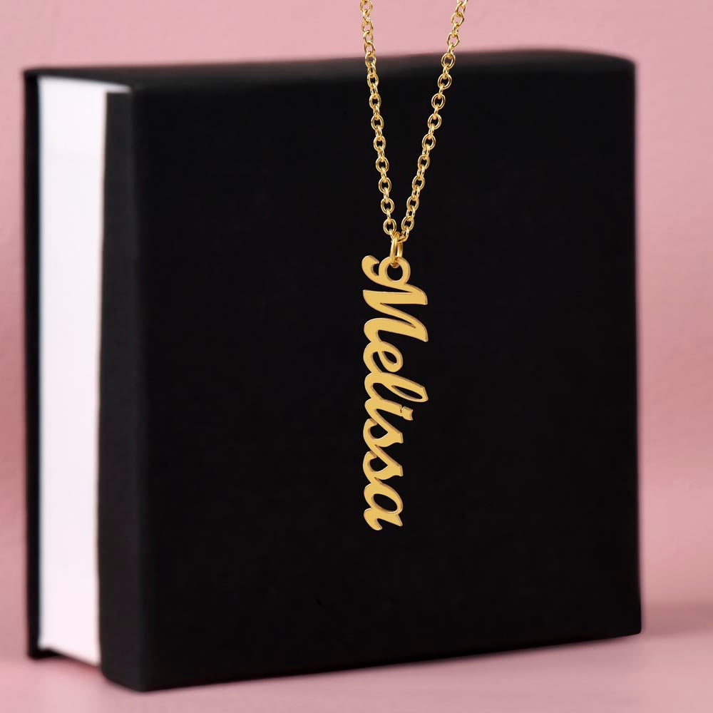 Personalized Vertical Name Necklace – A Custom Gift for Your Loved One