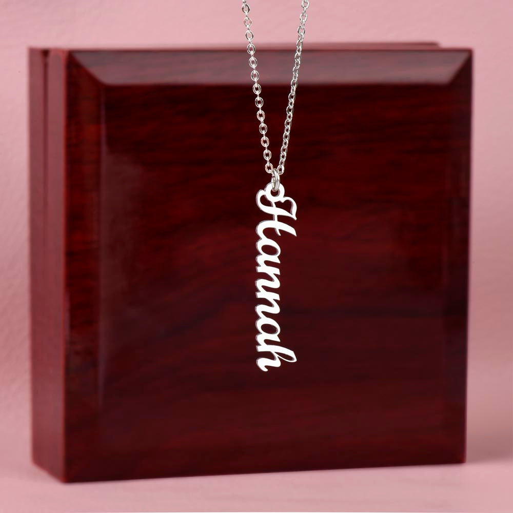 Personalized Vertical Name Necklace – A Custom Gift for Your Loved One