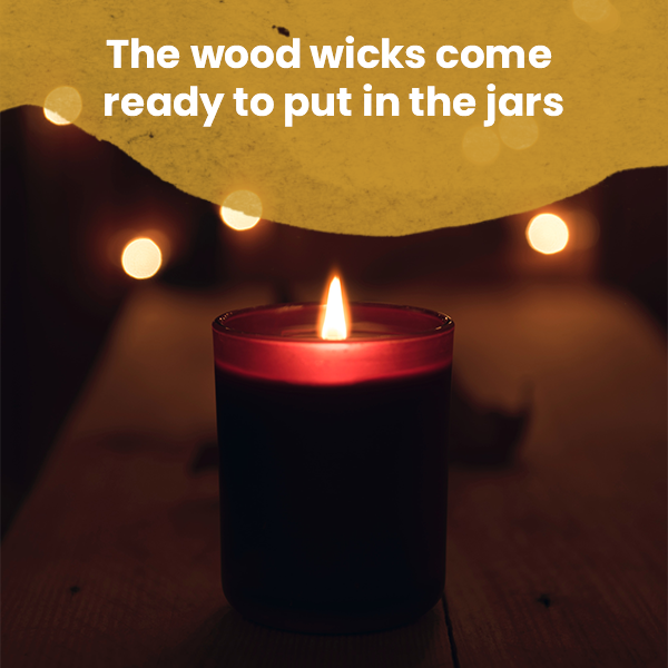 Wood Wicks for Candles Making - NOOR 50 Pieces Smokeless Wooden Wicks with  Booster. Crackling Wood Wick with Metal Clips for Candle Making and DIY  Candle Craft 