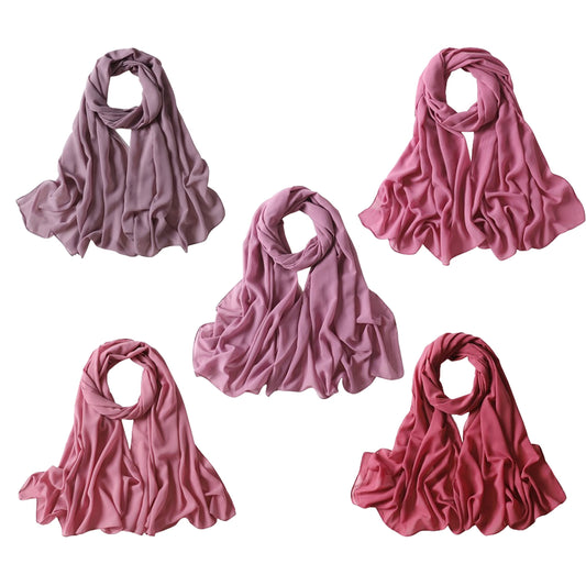 NOOR 5 pcs Hijab Scarfs for Women - Premium Quality Chiffon Hijab, Soft and Lightweight. Hijab Gift Box - 5 Colors Set (Mix Colors 3)